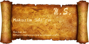 Makszim Sára névjegykártya