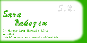 sara makszim business card
